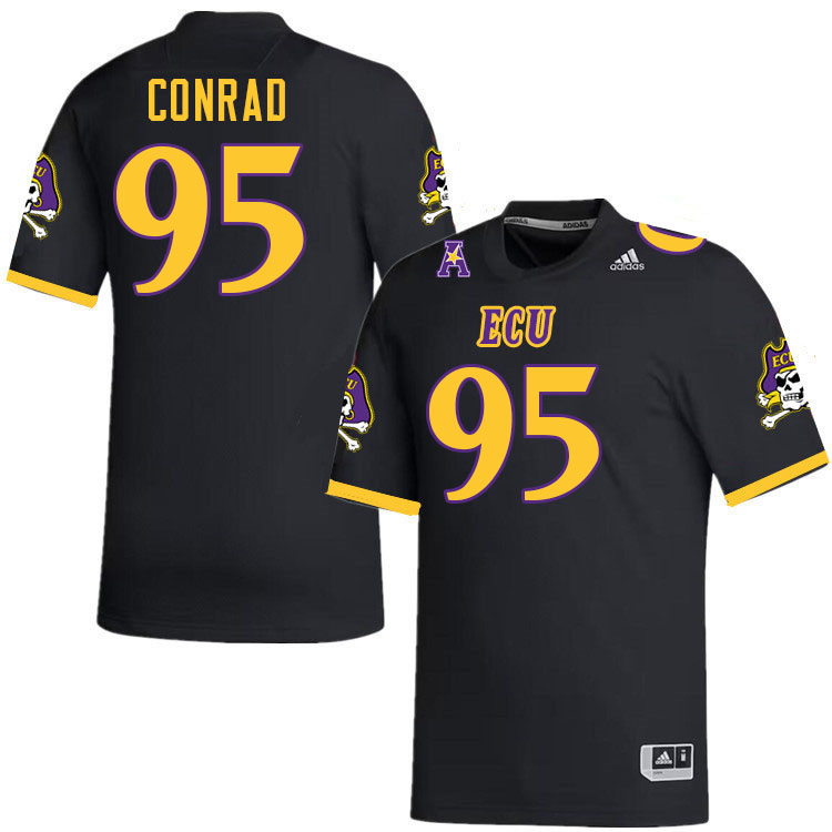 Andrew Conrad ECU Jersey,East Carolina Pirates #95 Andrew Conrad Jersey Youth College-Black